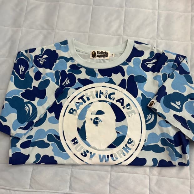 베이프 비지웍스 블루카모 반팔 M