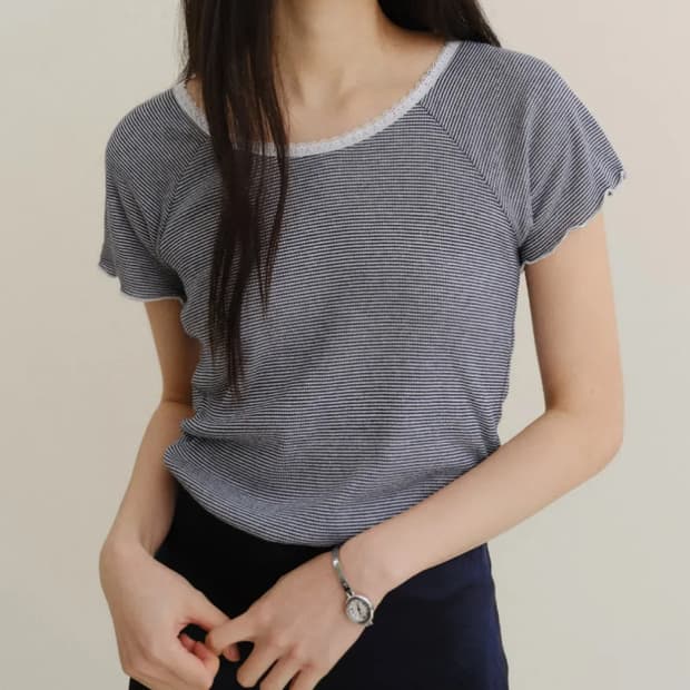호와스 Sia lace T-shirts ivory