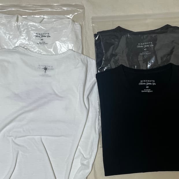 [40] 버드노트 2 PACK 티셔츠 블랙, 화이트 일괄