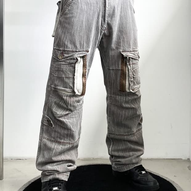 클럽 소다 프론트 포켓 워싱 카고 팬츠