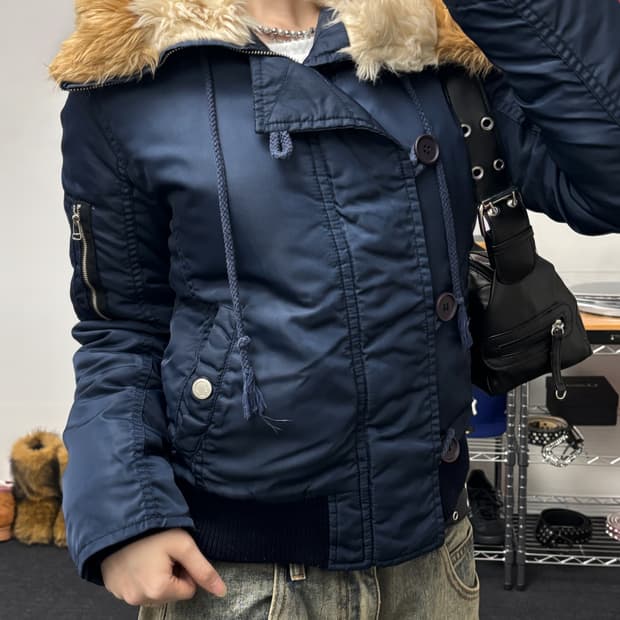 올드 빈티지 N2B 항공 점퍼 네이비