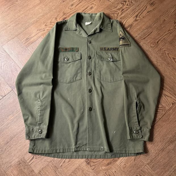 [M]70's 오리지널 U.S ARMY OG-507 페인팅 밀리터리 셔츠