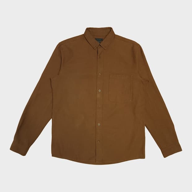 COS 코스 남성 버튼다운 리오셀 블렌드 셔츠 브라운 EUR M (100