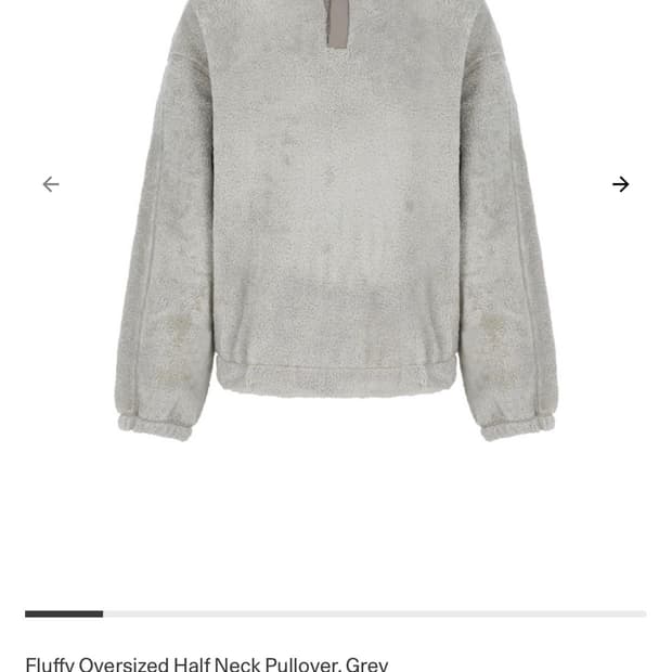 아모멘토 플루피 오버사이즈 하프넥 풀오버 그레이 L