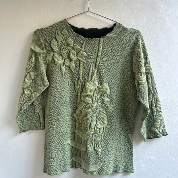 꽃 러플 티셔츠 