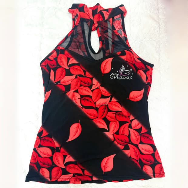 빈티지 갸루 Y2K 시스루 홀터넥 슬리브리스