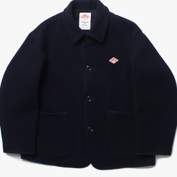 단톤 네이비 울 하프 코트