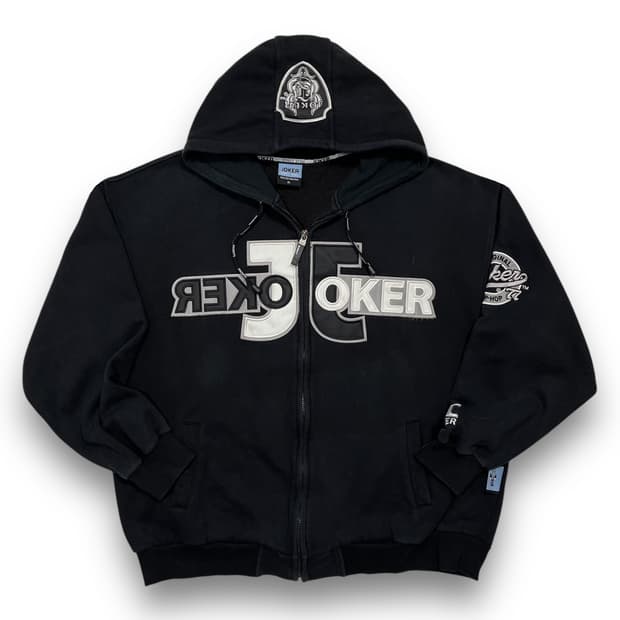 조커 블랙&화이트 77 넘버 올드스쿨 후디 집업