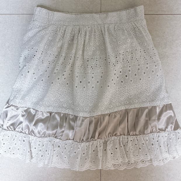 일본 빈티지 화이트 숏 스커트 