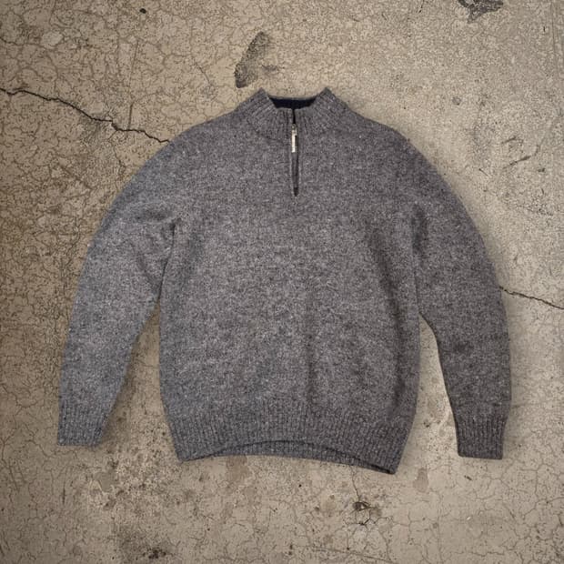 L.L.Bean 셔틀랜드 울100% 쿼터집 엘보패치 스웨터