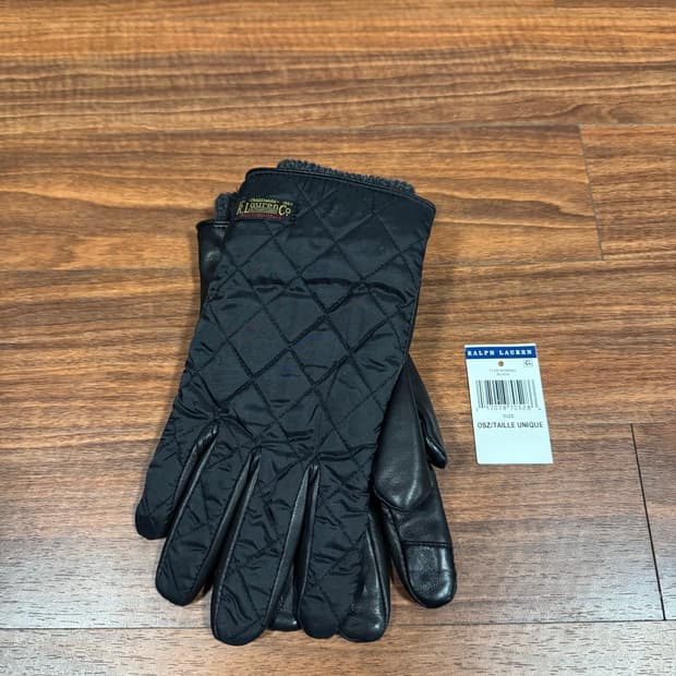 폴로 남성 퀼팅 가죽 장갑