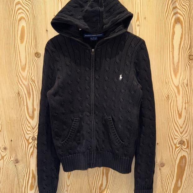 폴로 랄프로렌 케이블 니트 후드집업