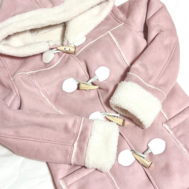 일본빈티지 핑크 떡볶이코트 숏코트