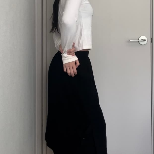 black belt point midi skirt