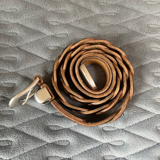 아워 레가시 2cm 브레이디드 벨트 빈티지 레더 80