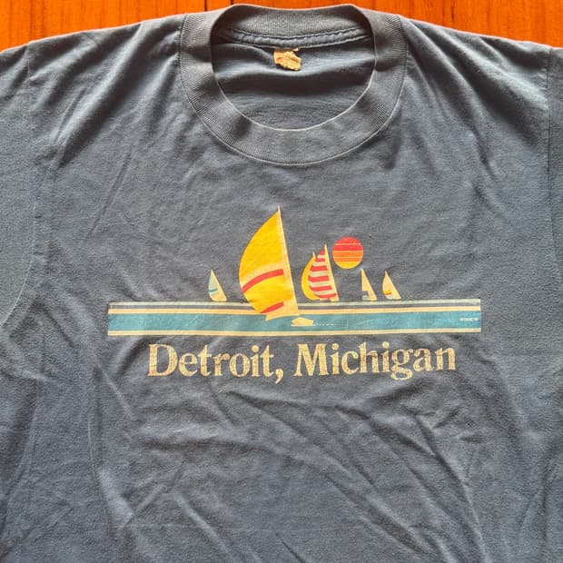80s 싱글스티치 Detroit Michigan 빈티지 반팔
