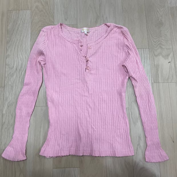 빈티지 다홍핑크 슬리브 