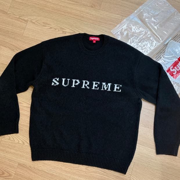 슈프림 콘트라스트 니트 스웨터 L