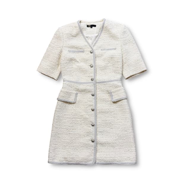 마쥬 트위드 반팔 원피스 