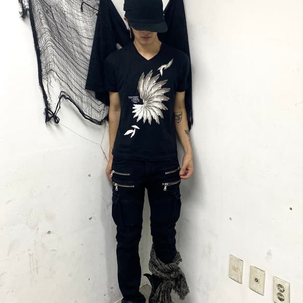 (Hideaways Nicole)00’s Vkei Print Slim F