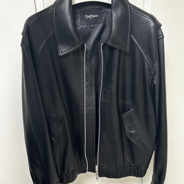 도프제이슨 블랙 레더자켓 L
