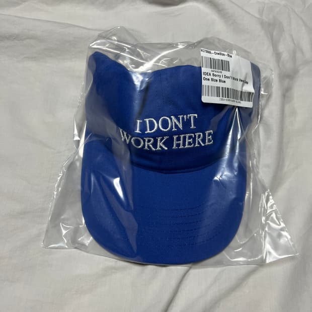 IDEA I don’t work here 캡 모자 블루 새상품