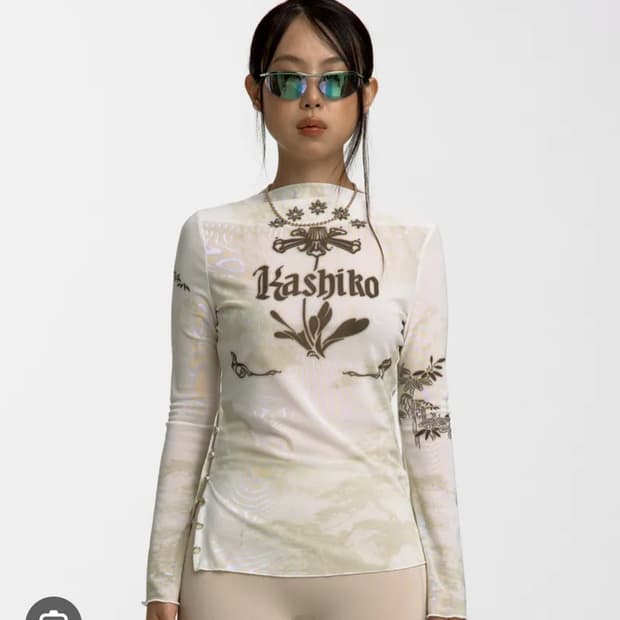 카시코 잉크 매쉬 탑 kashiko ink mesh top