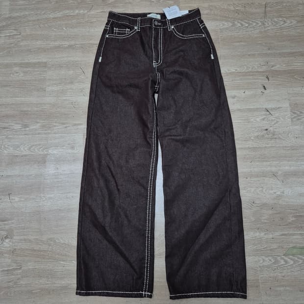 V/V/TIKO 브라운컬러 와이드 데님 팬츠 L(100)