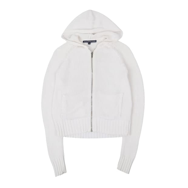 폴로 랄프로렌 화이트 니트 후드집업