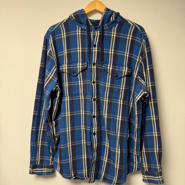 폴로랄프로렌 플란넬 셔츠후드 빈티지 체크남방 90s L