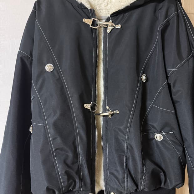 일본 직구 후크 털 아우터 S