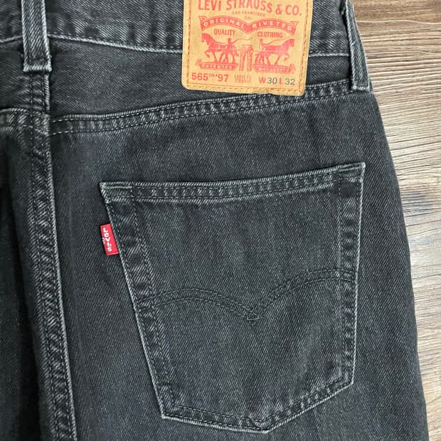 리바이스 565 97 흑청 데님 팬츠