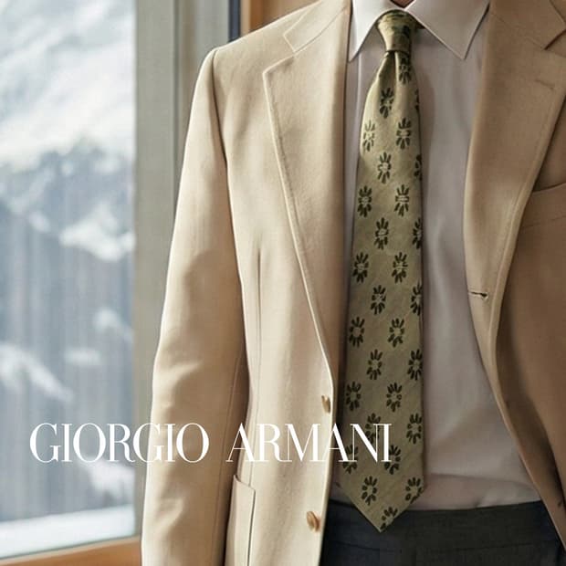 조르지오 아르마니 실크 패턴 넥타이 10.1cm A등급 K2078