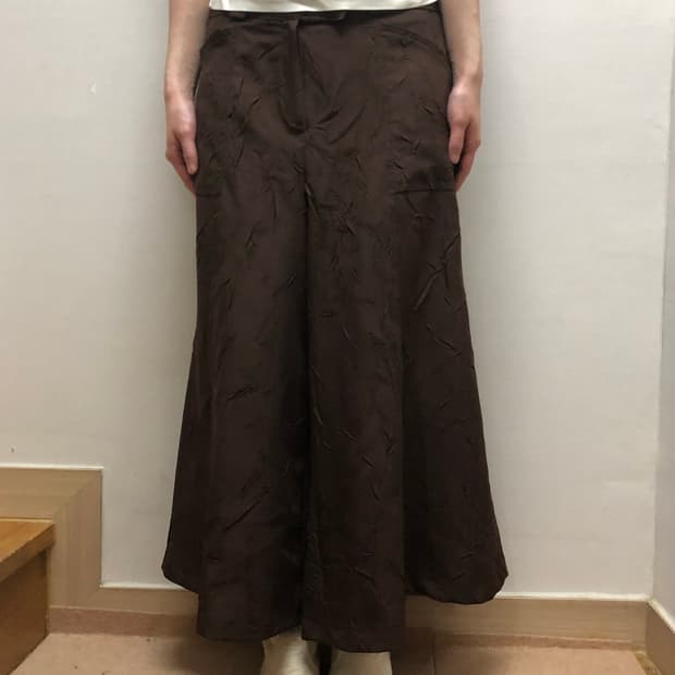 빈티지 브라운 오리엔탈 텍스처 팬츠