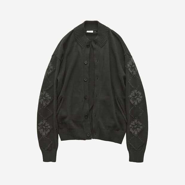 [3]폴리테루 25SS 버튼업 가디건 에스닉 슬리브 차콜