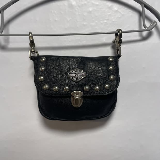 할리 데이비슨 가죽 힙색 스터드 장식