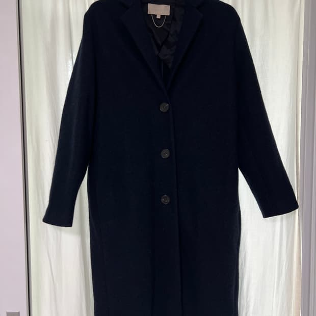 바네사브루노 울 77% + 알파카 롱 코트 / 40 사이즈 (네이비)