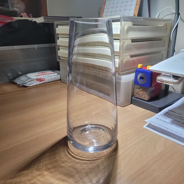 투명 유리 화병 중간 사이즈