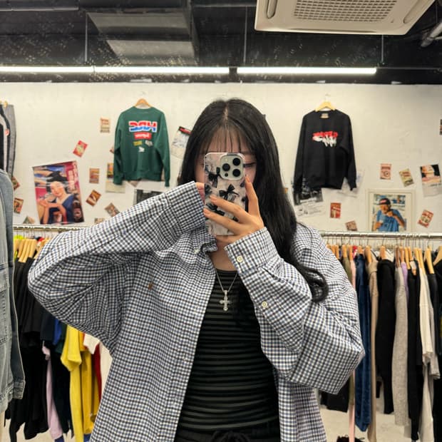 폴로 랄프로렌 체크남방 셔츠  4XL