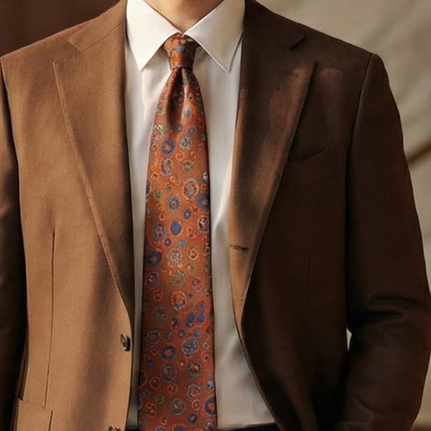 다니엘 라 포레 실크 추상 도트 넥타이 9.5cm A+등급 K1789
