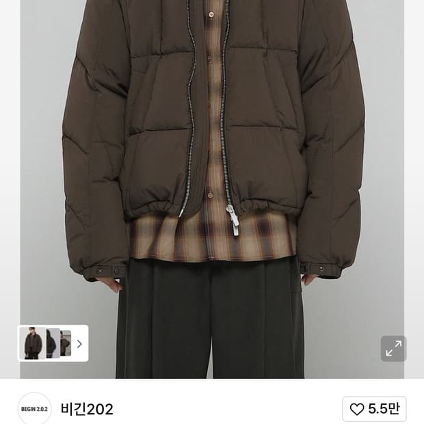비긴202 패딩 1사이즈