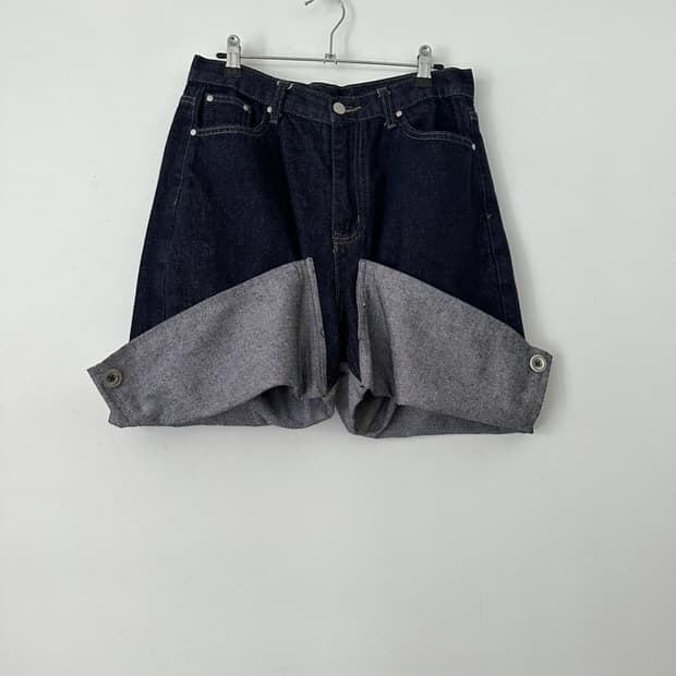 Upcycling reworked roll up denim pants