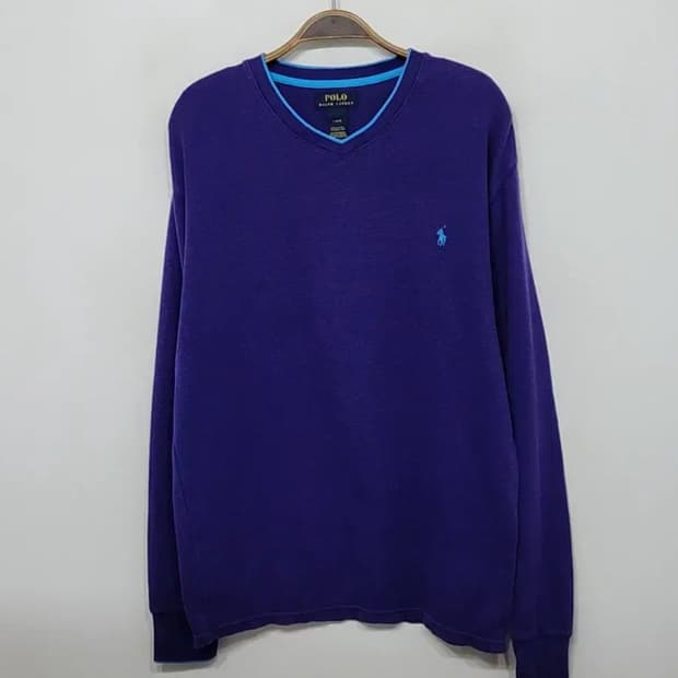 (L) 랄프로렌 폴로 롱슬리브 보라 로고 긴팔티셔츠 
