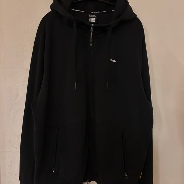 내셔널지오그래픽 블랙 후드집업 2XL