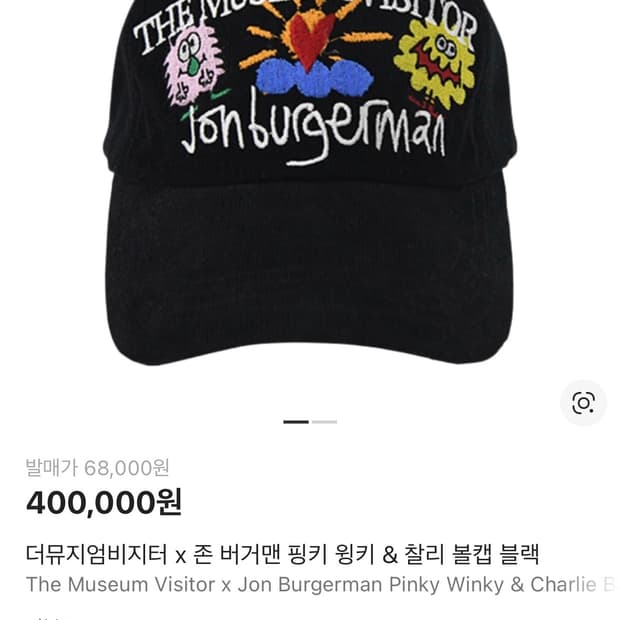 더뮤지엄비지터 x 존 버거맨 볼캡 블랙