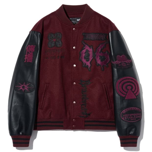 브라운브레스 BB 패치 와인 바시티 자켓 L