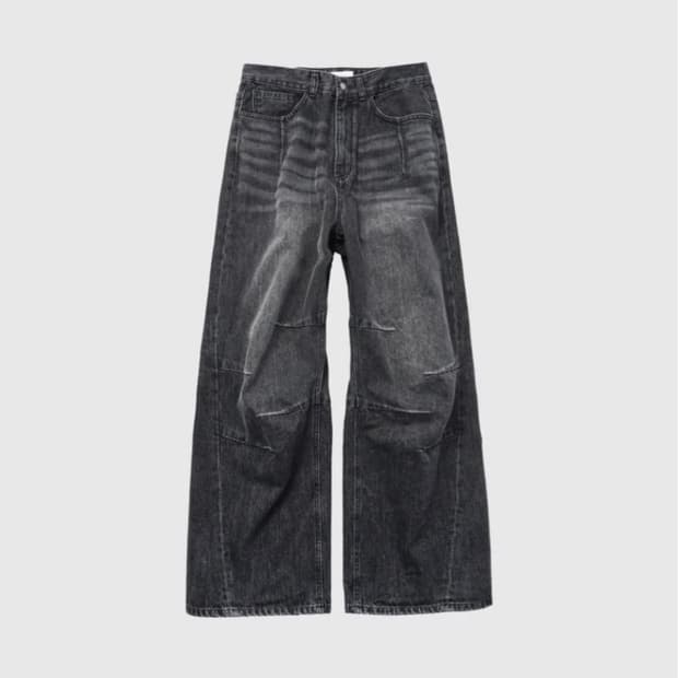 AV pleats denim washed black