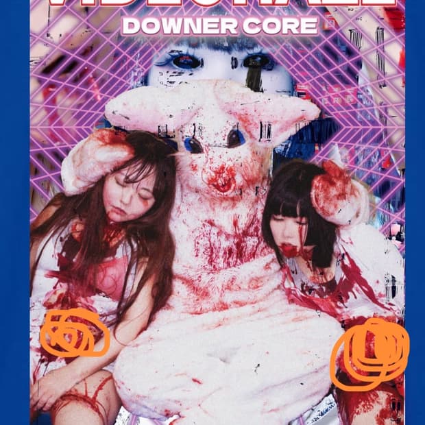 Video Haze 고어 지뢰계 멘헤라 반팔 티셔츠 블랙