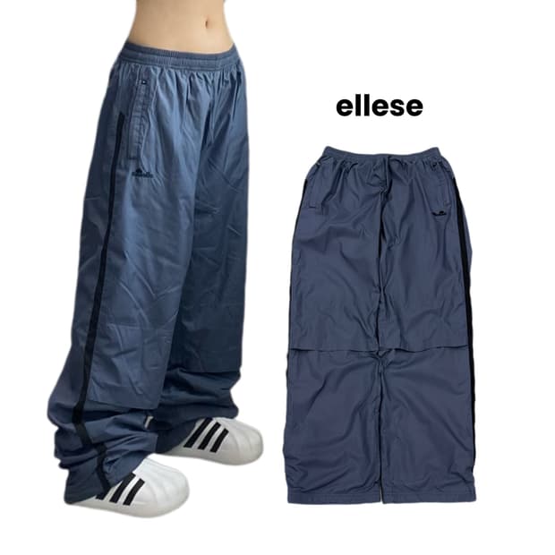 엘레쎄 00s 올드스쿨 와이드 바람막이 트랙팬츠