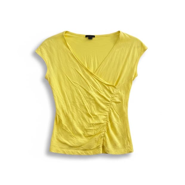 띠어리 옐로우 랩 스타일 반팔 티셔츠 M